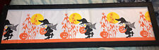 Vintage Halloween Table Cloth Paper Segments- Decoration Framed 48.5”x 15” picture