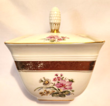 VTG ROSENTHAL KRONACH COVERED SUGAR BOWL PAISLEY GOLD TRIM PINK MORNING GLORY picture