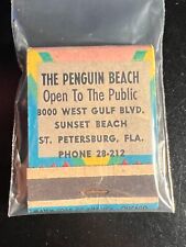 20 STRIKE MATCHBOOK - THE PENGUIN BEACH RESTRNT - ST. PETERSBURG, FL - UNSTRUCK picture