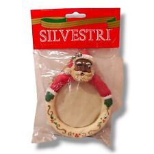 Vintage Silvestri African American Santa Claus Ornament Photo Holder NEW  picture