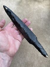 AUTHENTIC 12 1/4 INCH PRE COLUMBIAN MAYAN FLINT  DAGGER BLADE picture