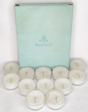 PartyLite Tealight Candle Unscented White With Box Parafin Blend Retired Rare picture