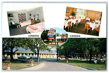 c1960's American Tourist Court London Ontario Canada Multiview Vintage Postcard picture