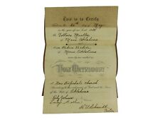 Vintage 1935 Oklahoma Marriage Certificate, Voltaire Mueller Rubena Nichols picture