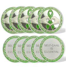10pcs Mental Health Awareness Coin Original Green Ribbon Love Coins Self Care picture