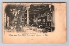 Koln Germany, Gruss aus dem Hotel Restaurant Palast, Salons Vintage Postcard picture