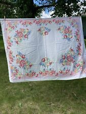 Vintage Cute Cotton Tablecloth Flowers And Fruit Print 50