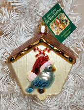 2015 - CHRISTMAS BIRDHOUSE - OLD WORLD CHRISTMAS BLOWN GLASS ORNAMENT NEW W/TAG picture