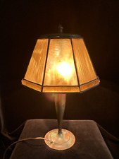 SIGNED TIFFANY STUDIOS FAVRILE FABRIQUE LINENFOLD BRONZE TABLE LAMP - CIRCA 1913 picture