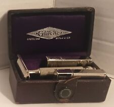 Vintage Gillette Safety Razor in Case with 2 Blade Holders Date Code J 4 picture