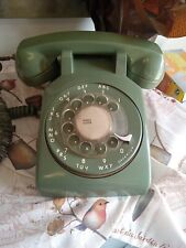 Vintage ITT Bell Rotary Dial Desktop Telephone Olive Green Dial & Bell work  picture