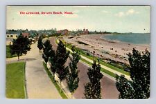 Revere Beach MA-Massachusetts, The Crescent, Antique, Vintage Souvenir Postcard picture