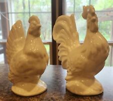 Vintage Glazed Ceramic Hen and Rooster Chicken Figurines 7