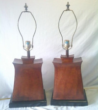Pair Of Frederick Cooper  Bronze Color Metal Table lamps Signed 25