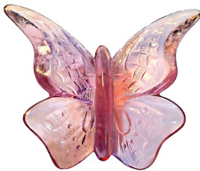 Fenton Art Glass Butterfly Pink Signed Vintage Figurine Paperweight  picture
