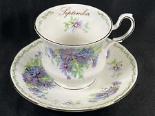 VTG Queen’s Fine Bone China Churchill England September Aster Teacup & Saucer picture