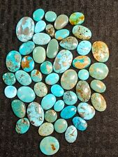 414ct. 49pc. Arizona, Mexico Kingman #8 Turquoise Mines Some Flaws, Pyrite Cabs picture