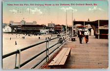 Old Orchard Beach, Maine - Pier, Old Orchard House - Vintage Postcard - Posted picture