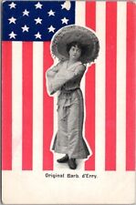 c1910s Pretty Lady Patriotic Greetings Postcard 