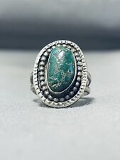 FANTASTIC VINTAGE NAVAJO CERRILLOS TURQUOISE STERLING SILVER RING picture