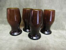 Vintage 1970's Michelob Beer Bottle Home Craft Cut Glass Tumbler Lot of 4 Amber picture