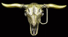 Texas Longhorn Steer Skull Belt Buckle picture