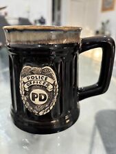 Burton & Burton Police Officer PD Badge Dark Coffee Cup Mug 4 1/2