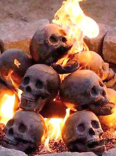 Halloween Ceramic Skull Fire Pit, Reusable Fire-proof Skull Fire Pit, picture