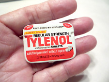 1987 TYLENOL ACETAMINOPHEN 12 TABLET TIN EXPIRATION STAMP 05/87 *EMPTY* picture