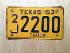 1953 TEXAS TRUCK LICENSE PLATE 2J 2200 picture