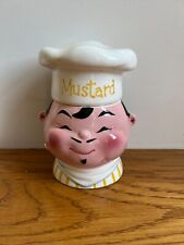 Vintage 1959 Napco Chef Mustard Jar with Spoon 5F-4410 picture