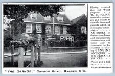 1920's THE GRANGE ANTIQUES AT MODERATE PRICES CHURCH RD BARNES SW POSTCARD picture