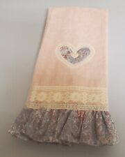 Vintage Jillian Rose Collection Bath Hand Towel Shabby Pink Heart Ruffles NWOT picture