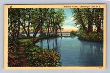 Chautauqua Lake NY- New York, Entrance To Inlet, Antique, Vintage c1946 Postcard picture
