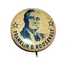 1944 FRANKLIN D ROOSEVELT FDR campaign pin pinback button political president picture