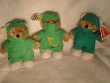 Doctor Plush Bears Set Of 3 In Scrubs From 1990's But NEW Salesman Samples picture