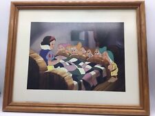Vintage Disney Framed Print ~Snow White & The Seven Dwarfs (15.5 X12.5 Inches) picture
