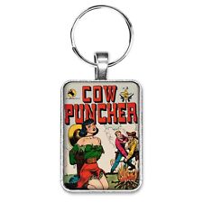 Cow Puncher Comics #2 Cover Key Ring or Necklace Classic Comic Book Jewelry picture