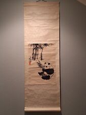 Vintage Chinese Painting Woodblock Print Scroll Giant Panda by Wu Zuoren picture