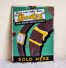 1950s Vintage Bentex Advertising Ultra Modern Waches & Straps Enamel Sign EB633 picture