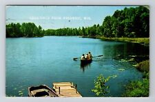 Frederic WI-Wisconsin, Scenic Greetings, On Boat, Vintage Postcard picture