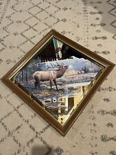 Miller High Life Beer Diamond Wildlife Series Mirror Sign Elk - “Challenge” RARE picture