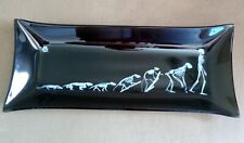 Vintage MCM Human Evolution Glass Tray Scientist Anthropology Professor Doctor picture