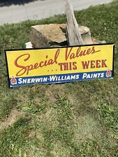 1940s Sherwin-Williams Litho advertisement sign 12x36 Rare picture