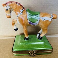RARE-RETIRED THE CHINESE TANG DYNASTY ART HORSE-LIMOGES TRINKET BOX 35/500 picture
