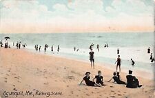 Ogunquit Beach ME Maine Bathing Scene Early 1900s Vtg Postcard A47 picture