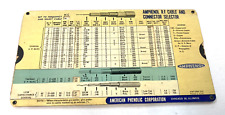AMPHENOL RF CABLE & CONNECTOR SELECTOR - American phenolic - Slide Rule Chart picture