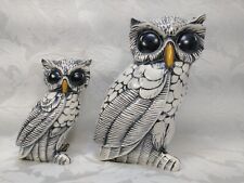 Pair of Vintage Ceramic Owl 7” & 5