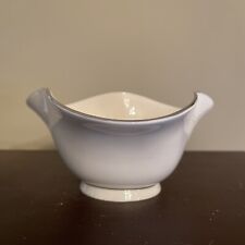 Vtg LENOX White China Candy/Nuts Bowl With Platinum Trim Asymmetrical Shape USA picture