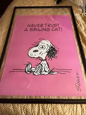 VTG 1958 SNOOPY Poster SCHULTZ Peanuts ‘Never Trust A Smiling Cat’ 20X28 picture